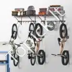 Sieninis dviračių laikiklis 4 dviratėms + 2 šalmams – 122 × 100 × 230 mm, iki 90 kg talpos - Image 2