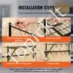 Sieninis dviračių laikiklis 4 dviratėms + 2 šalmams – 122 × 100 × 230 mm, iki 90 kg talpos - Image 4