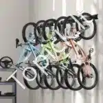 Sieninis dviračių laikiklis 6 dviračiams + 5 šalmai – 2159 × 100 × 230 mm, iki 136 kg apkrova - Image 2