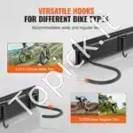 Sieninis dviračių laikiklis 8‑iems dviračiams + 7 šalmai – 1828 × 63,5 × 230 cm, iki 181 kg apkrova - Image 6