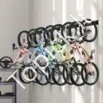 Sieninis dviračių laikiklis 8‑iems dviračiams + 7 šalmai – 1828 × 63,5 × 230 cm, iki 181 kg apkrova - Image 2