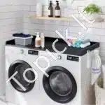 Skalbimo mašinos ir džiovyklės darbo stalas su 3 plokštėmis, juodas, 1370×700×69 mm - Image 8