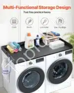 Skalbimo mašinos ir džiovyklės darbo stalas su 3 plokštėmis, juodas, 1370×700×69 mm - Image 2