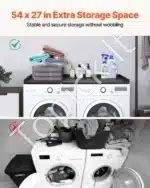 Skalbimo mašinos ir džiovyklės darbo stalas su 3 plokštėmis, juodas, 1370×700×69 mm - Image 3