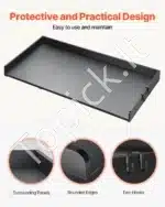 Skalbimo mašinos ir džiovyklės darbo stalas su 3 plokštėmis, juodas, 1370×700×69 mm - Image 6