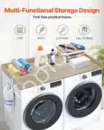 Skalbimo mašinos ir džiovyklės darbo stalas su ąžuolo imitacijos paviršiumi - Image 2