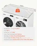 Skalbimo mašinos ir džiovyklės darbo stalas su baltu paviršiumi 1370x700x69mm - Image 7