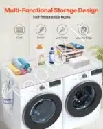 Skalbimo mašinos ir džiovyklės darbo stalas su baltu paviršiumi 1370x700x69mm - Image 2