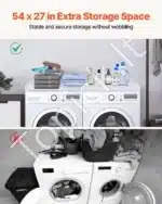 Skalbimo mašinos ir džiovyklės darbo stalas su baltu paviršiumi 1370x700x69mm - Image 3