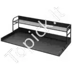 Skalbimo mašinos ir džiovyklės darbo stalas su dviejų lygių stovu, juodas - Image 9