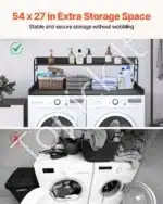 Skalbimo mašinos ir džiovyklės darbo stalas su dviejų lygių stovu, juodas - Image 3