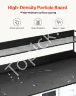 Skalbimo mašinos ir džiovyklės darbo stalas su dviejų lygių stovu, juodas - Image 4