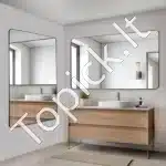 Stačiakampis sieninis vonios ir makiažo veidrodis – 139,7×76,2 cm - Image 2