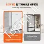 Stačiakampis sieninis vonios ir makiažo veidrodis – 76,2×55,9 cm elegantiškas dizainas - Image 7