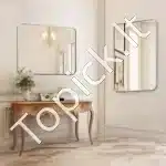 Stačiakampis sieninis vonios ir makiažo veidrodis – 76,2×55,9 cm elegantiškas dizainas - Image 2