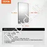 Stačiakampis vonios kambario makiažo veidrodis – 122×91,6 cm - Image 3