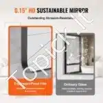 Stačiakampis vonios sieninis makiažo veidrodis – 122×76,2 cm - Image 7