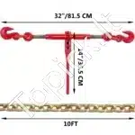 Sunkvežimių krovinio tempikliai su grandinėmis 10 mm–13 mm – 4 vnt. komplektas su 304,8 cm G80 grandinėmis - Image 2