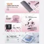 Termo spaudos aparatas 8‑in‑1 su 30 × 38 cm kaitinimo zona – rožinės spalvos - Image 5