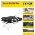 Tvirtas ir pralaidus geotekstilės audinys 3,8 × 15,2 m – juodas 3,5 oz (~118 g/m²) - Image 3