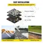 Tvirtas ir pralaidus geotekstilės audinys 3,8 × 15,2 m – juodas 3,5 oz (~118 g/m²) - Image 4