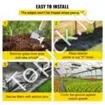 Tvirtas sodo audinys nuo piktžolių 1,8 × 76 m – juodas, ~140 g/m² (4,1 oz/yd²) - Image 6