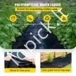 Tvirtas sodo audinys nuo piktžolių 1,8 × 76 m – juodas, ~140 g/m² (4,1 oz/yd²) - Image 8