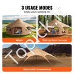 4 sezonų varpo palapinė, 5 m, su viryklės lizdu, iki 8 žmonių. - Image 8