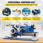 Skaitmeninė stalo metalo tekinimo staklė 0618‑3B – 550 W, 300 mm tarp ašių, tikslumas 0,01 mm - Image 4