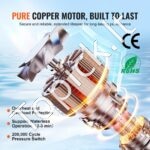 12 V 3 kamerų membraninis vandens siurblys 6,8 l/min (1,8 GPM) su automatinio slėgio jungikliu, 60 W - Image 6