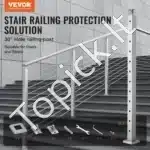 Sidabrinis nerūdijantis plieno turėklų stulpelis 106,68 × 5,08 × 5,08 cm – 30 ° kampu išdėstyti skyles laiptams - Image 8