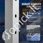 Sidabrinis nerūdijantis plieno turėklų stulpelis 106,68 × 5,08 × 5,08 cm – 30 ° kampu išdėstyti skyles laiptams - Image 7