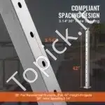 Sidabrinis nerūdijantis plieno turėklų stulpelis 106,68 × 5,08 × 5,08 cm – 30 ° kampu išdėstyti skyles laiptams - Image 6