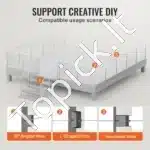 Sidabrinis nerūdijantis plieno turėklų stulpelis 106,68 × 5,08 × 5,08 cm – 30 ° kampu išdėstyti skyles laiptams - Image 5