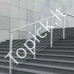 Sidabrinis nerūdijantis plieno turėklų stulpelis 106,68 × 5,08 × 5,08 cm – 30 ° kampu išdėstyti skyles laiptams - Image 2