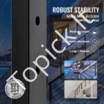 Pilkas juodas nerūdijančio plieno turėklų stulpelis 106,7 × 5,08 × 5,08 cm – 30 ° pasvirimo angos - Image 7