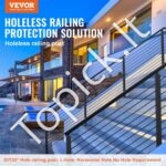 Matinis juodas plieninis turėklų stulpelis 91,44 × 5,08 × 5,08 cm - Image 8