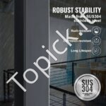 Matinis juodas plieninis turėklų stulpelis 91,44 × 5,08 × 5,08 cm - Image 7