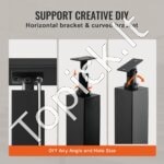 Matinis juodas plieninis turėklų stulpelis 91,44 × 5,08 × 5,08 cm - Image 5