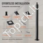 Matinis juodas plieninis turėklų stulpelis 91,44 × 5,08 × 5,08 cm - Image 4