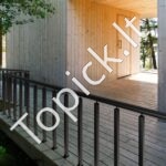 Matinis juodas plieninis turėklų stulpelis 91,44 × 5,08 × 5,08 cm - Image 2