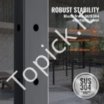 Juodas L-formos SUS304 nerūdijančio plieno turėklų kampo stulpelis 106,68 × 2,54 × 5,08 cm – 12 porų L formos skylių - Image 7