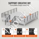 Juodas L-formos SUS304 nerūdijančio plieno turėklų kampo stulpelis 106,68 × 2,54 × 5,08 cm – 12 porų L formos skylių - Image 5