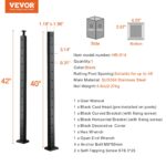 Juodas L-formos SUS304 nerūdijančio plieno turėklų kampo stulpelis 106,68 × 2,54 × 5,08 cm – 12 porų L formos skylių - Image 3