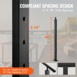 Juodas SUS304 nerūdijančio plieno turėklų stulpelis 106,68 × 2,54 × 5,08 cm – 30° pasvirimo skylės laiptų turėklams - Image 8