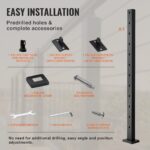 Juodas SUS304 nerūdijančio plieno turėklų stulpelis 106,68 × 2,54 × 5,08 cm – 30° pasvirimo skylės laiptų turėklams - Image 6