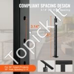 Juodas nerūdijančio plieno turėklų stulpelis 91,44 × 2,54 × 5,08 cm - Image 6