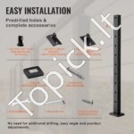 Juodas nerūdijančio plieno turėklų stulpelis 91,44 × 2,54 × 5,08 cm - Image 4