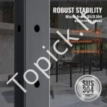 Juodas L-formos kampinis turėklų stulpelis 91,44 × 2,54 × 5,08 cm – 10 porų L formos skylių, nerūdijančio plieno konstrukcija - Image 7