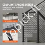 Juodas L-formos kampinis turėklų stulpelis 91,44 × 2,54 × 5,08 cm – 10 porų L formos skylių, nerūdijančio plieno konstrukcija - Image 6